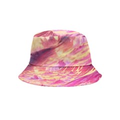 Waves Ocean Sea Tsunami Nautical Red Yellow Inside Out Bucket Hat (kids) by uniart180623