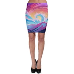 Waves Ocean Sea Tsunami Nautical Bodycon Skirt by uniart180623