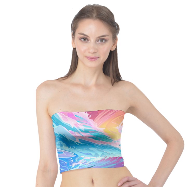 Waves Ocean Sea Tsunami Nautical Tube Top