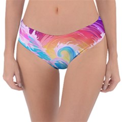 Waves Ocean Sea Tsunami Nautical Reversible Classic Bikini Bottoms by uniart180623