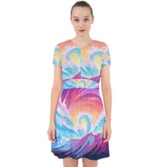 Waves Ocean Sea Tsunami Nautical Adorable In Chiffon Dress by uniart180623