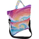 Waves Ocean Sea Tsunami Nautical Fold Over Handle Tote Bag View1