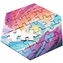 Waves Ocean Sea Tsunami Nautical Wooden Puzzle Hexagon View3