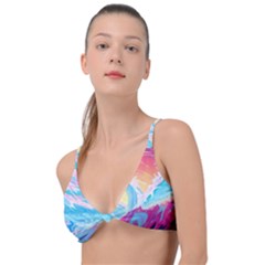 Waves Ocean Sea Tsunami Nautical Knot Up Bikini Top by uniart180623