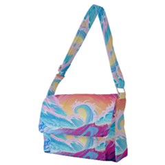 Waves Ocean Sea Tsunami Nautical Full Print Messenger Bag (m) by uniart180623