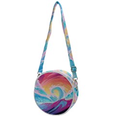 Waves Ocean Sea Tsunami Nautical Crossbody Circle Bag by uniart180623