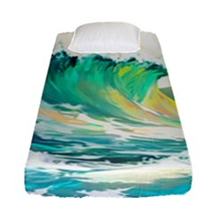 Waves Ocean Sea Tsunami Nautical Art Fitted Sheet (single Size) by uniart180623