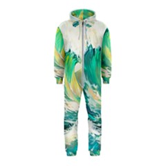 Waves Ocean Sea Tsunami Nautical Art Hooded Jumpsuit (kids) by uniart180623