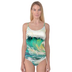 Waves Ocean Sea Tsunami Nautical Art Camisole Leotard  by uniart180623