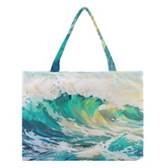 Waves Ocean Sea Tsunami Nautical Art Medium Tote Bag by uniart180623