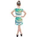 Waves Ocean Sea Tsunami Nautical Art Kids  Cross Web Dress View2