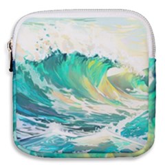 Waves Ocean Sea Tsunami Nautical Art Mini Square Pouch by uniart180623