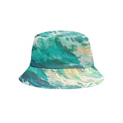 Waves Ocean Sea Tsunami Nautical Art Bucket Hat (kids) by uniart180623