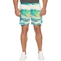 Waves Ocean Sea Tsunami Nautical Art Men s Runner Shorts View1