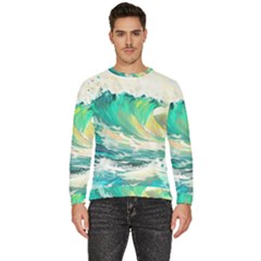 Waves Ocean Sea Tsunami Nautical Art Men s Fleece Sweatshirt by uniart180623