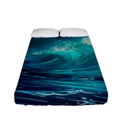 Tsunami Waves Ocean Sea Nautical Nature Water Fitted Sheet (full/ Double Size) by uniart180623