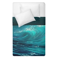 Tsunami Waves Ocean Sea Nautical Nature Water Duvet Cover Double Side (single Size) by uniart180623