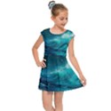 Tsunami Waves Ocean Sea Nautical Nature Water Kids  Cap Sleeve Dress View1