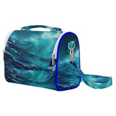 Tsunami Waves Ocean Sea Nautical Nature Water Satchel Shoulder Bag by uniart180623