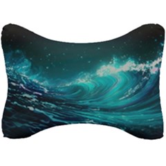 Tsunami Waves Ocean Sea Nautical Nature Water Seat Head Rest Cushion by uniart180623