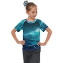 Tsunami Waves Ocean Sea Nautical Nature Water Kids  Mesh Piece Tee View1