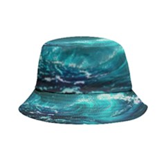 Tsunami Waves Ocean Sea Nautical Nature Water Inside Out Bucket Hat by uniart180623