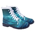 Tsunami Waves Ocean Sea Nautical Nature Water Kid s High-Top Canvas Sneakers View3