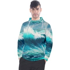 Waves Ocean Sea Tsunami Nautical Painting Men s Pullover Hoodie by uniart180623