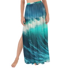 Waves Ocean Sea Tsunami Nautical Painting Maxi Chiffon Tie-up Sarong by uniart180623