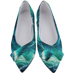 Waves Ocean Sea Tsunami Nautical Painting Women s Bow Heels by uniart180623