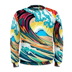 Waves Ocean Sea Tsunami Nautical Arts Men s Sweatshirt by uniart180623