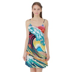 Waves Ocean Sea Tsunami Nautical Arts Satin Night Slip by uniart180623