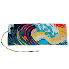 Waves Ocean Sea Tsunami Nautical Arts Roll Up Canvas Pencil Holder (s) by uniart180623