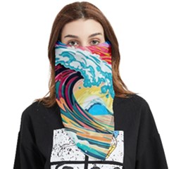 Waves Ocean Sea Tsunami Nautical Arts Face Covering Bandana (triangle) by uniart180623