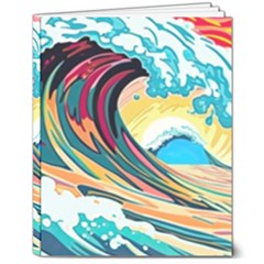 Waves Ocean Sea Tsunami Nautical Arts 8  X 10  Hardcover Notebook by uniart180623