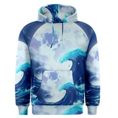 Waves Ocean Sea Tsunami Nautical Blue Men s Core Hoodie by uniart180623