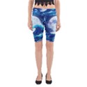 Waves Ocean Sea Tsunami Nautical Blue Yoga Cropped Leggings View1