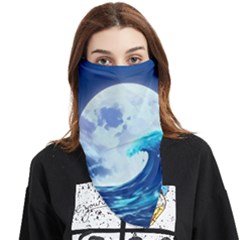 Waves Ocean Sea Tsunami Nautical Blue Face Covering Bandana (triangle) by uniart180623