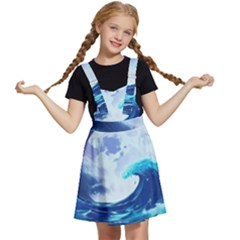 Waves Ocean Sea Tsunami Nautical Blue Kids  Apron Dress by uniart180623