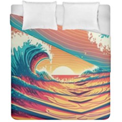 Waves Ocean Sea Tsunami Nautical Art Nature Duvet Cover Double Side (california King Size) by uniart180623