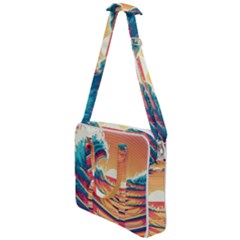 Waves Ocean Sea Tsunami Nautical Art Nature Cross Body Office Bag by uniart180623