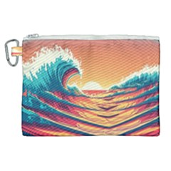 Waves Ocean Sea Tsunami Nautical Art Nature Canvas Cosmetic Bag (xl) by uniart180623