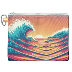 Waves Ocean Sea Tsunami Nautical Art Nature Canvas Cosmetic Bag (xxl) by uniart180623