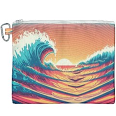 Waves Ocean Sea Tsunami Nautical Art Nature Canvas Cosmetic Bag (xxxl) by uniart180623