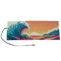 Waves Ocean Sea Tsunami Nautical Art Nature Roll Up Canvas Pencil Holder (s) by uniart180623