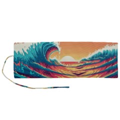 Waves Ocean Sea Tsunami Nautical Art Nature Roll Up Canvas Pencil Holder (m) by uniart180623