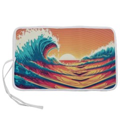 Waves Ocean Sea Tsunami Nautical Art Nature Pen Storage Case (m) by uniart180623