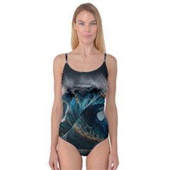 Tsunami Waves Ocean Sea Water Rough Seas Camisole Leotard  by uniart180623