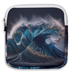 Tsunami Waves Ocean Sea Water Rough Seas Mini Square Pouch by uniart180623