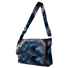 Tsunami Waves Ocean Sea Water Rough Seas Full Print Messenger Bag (m) by uniart180623